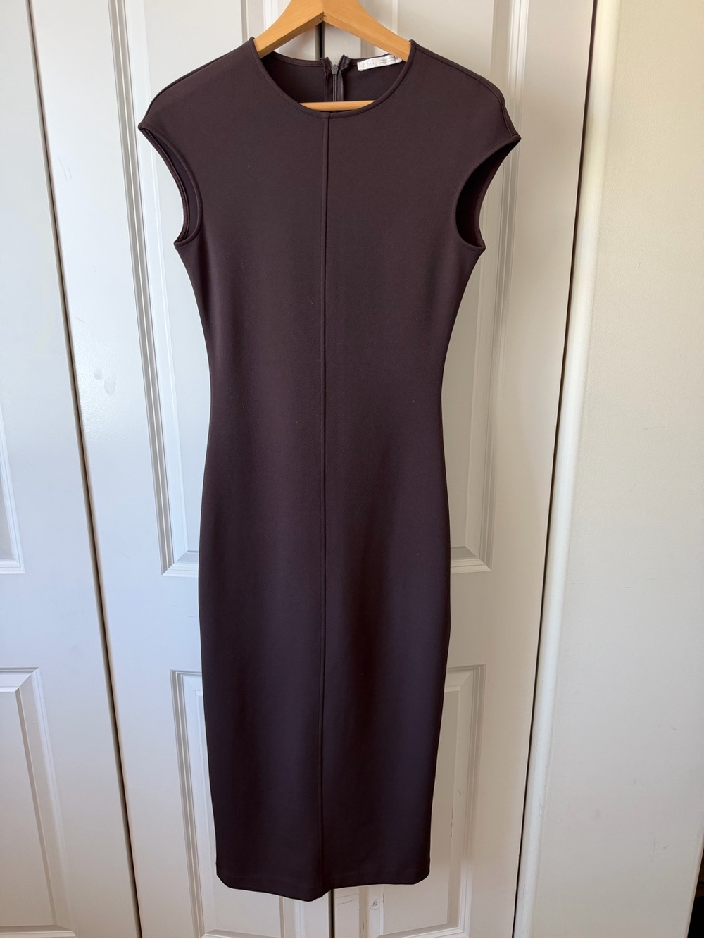 Zara Sleeveless Chocolate Brown Dress - Elegant Feminine Silhouette
